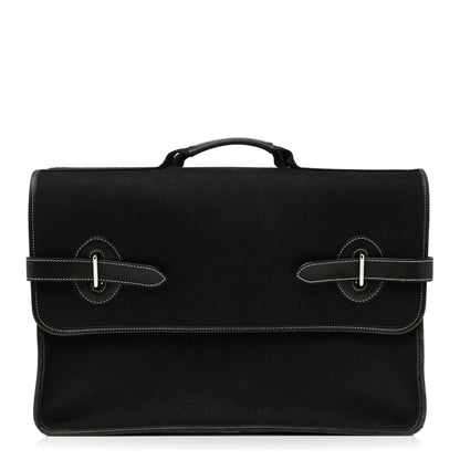 Hermes Toile Officier Buenaventura Briefcase Black 1 of 23