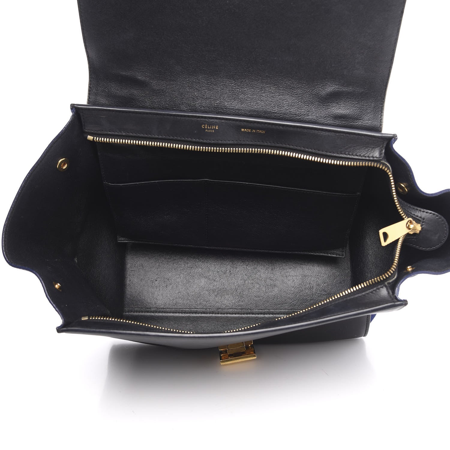 Celine Calfskin Suede Medium Tri-color Trapeze Tri-color Sand 5 of 19