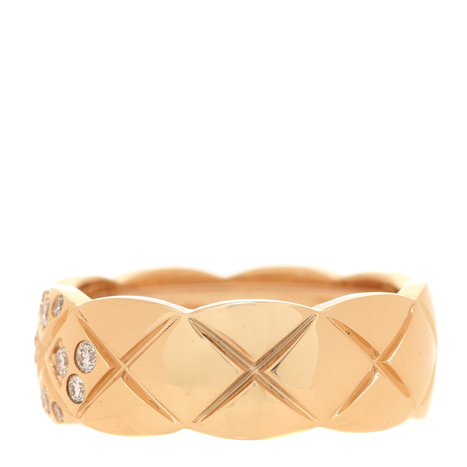 Chanel 18K Yellow Gold Diamond Small Coco Crush Ring 53 6.25 3 of 5