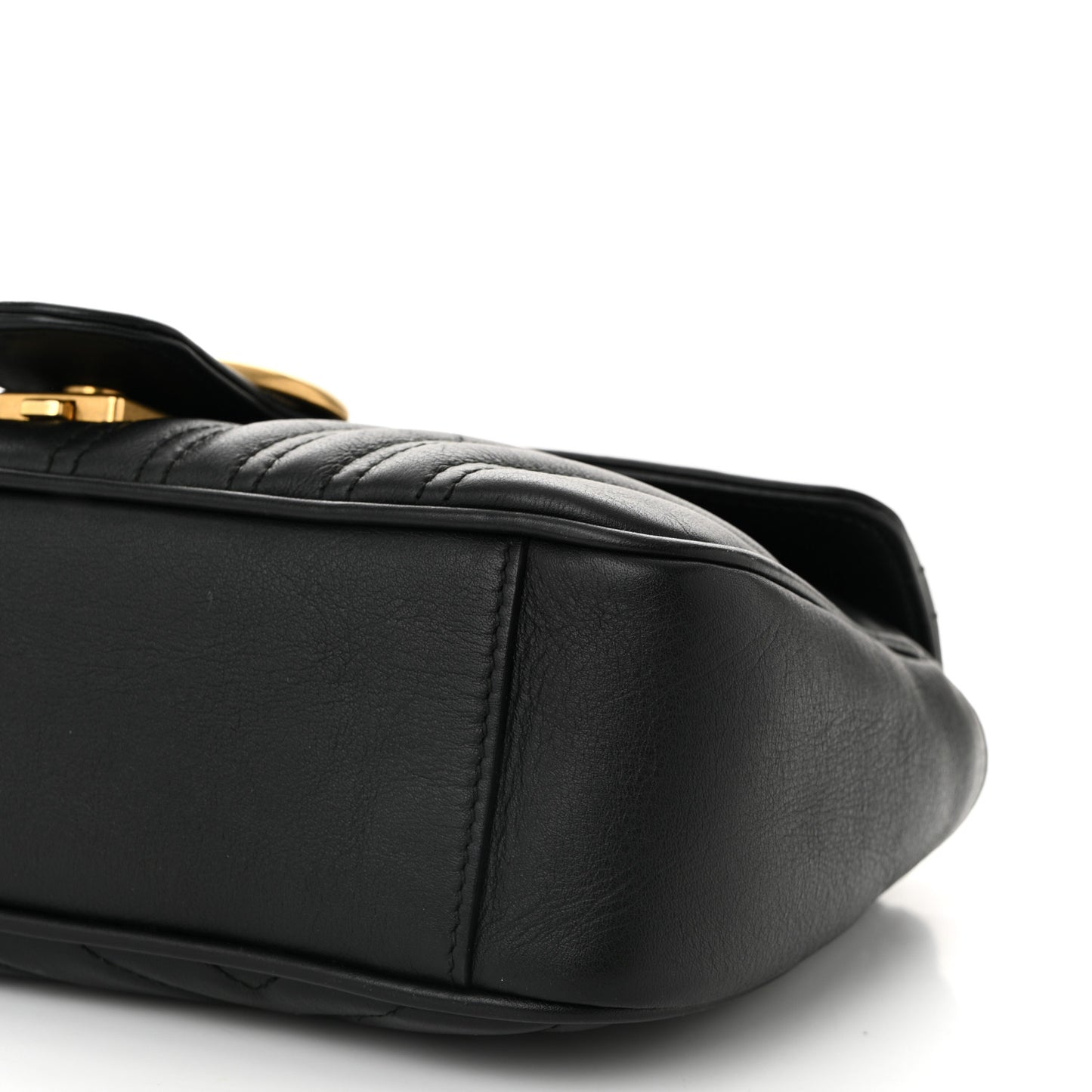 Calfskin Matelasse Small GG Marmont Shoulder Bag Black