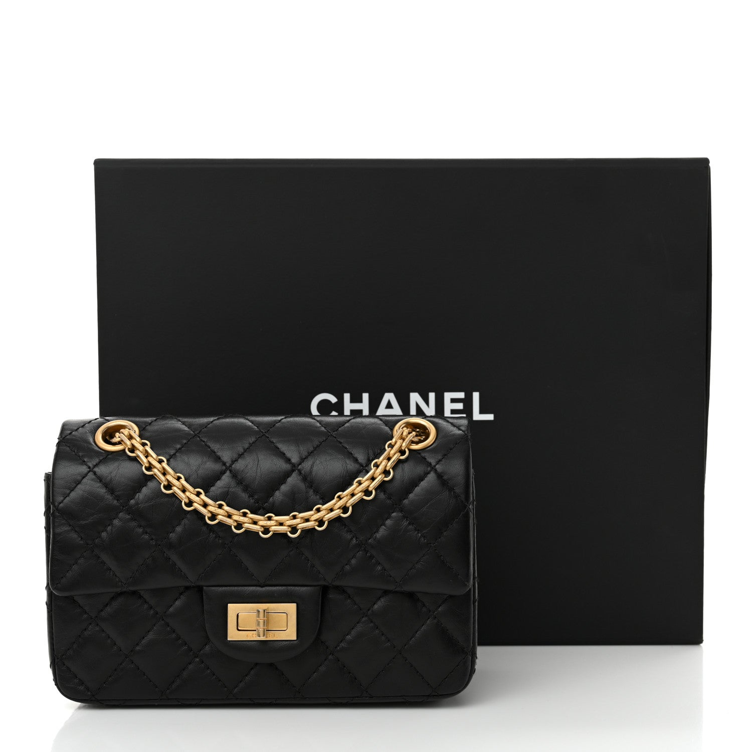 Chanel Aged Calfskin Quilted 2.55 Reissue Mini Flap Black 13 of 13