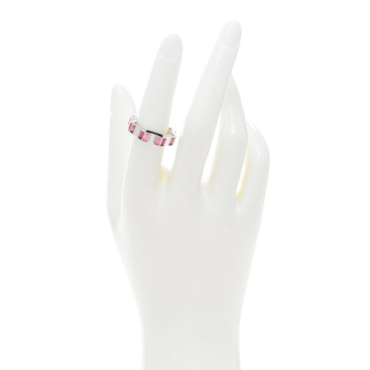 Gucci 18K White Gold Rubellite 7mm Link to Love Ring 54 6.75 2 of 4
