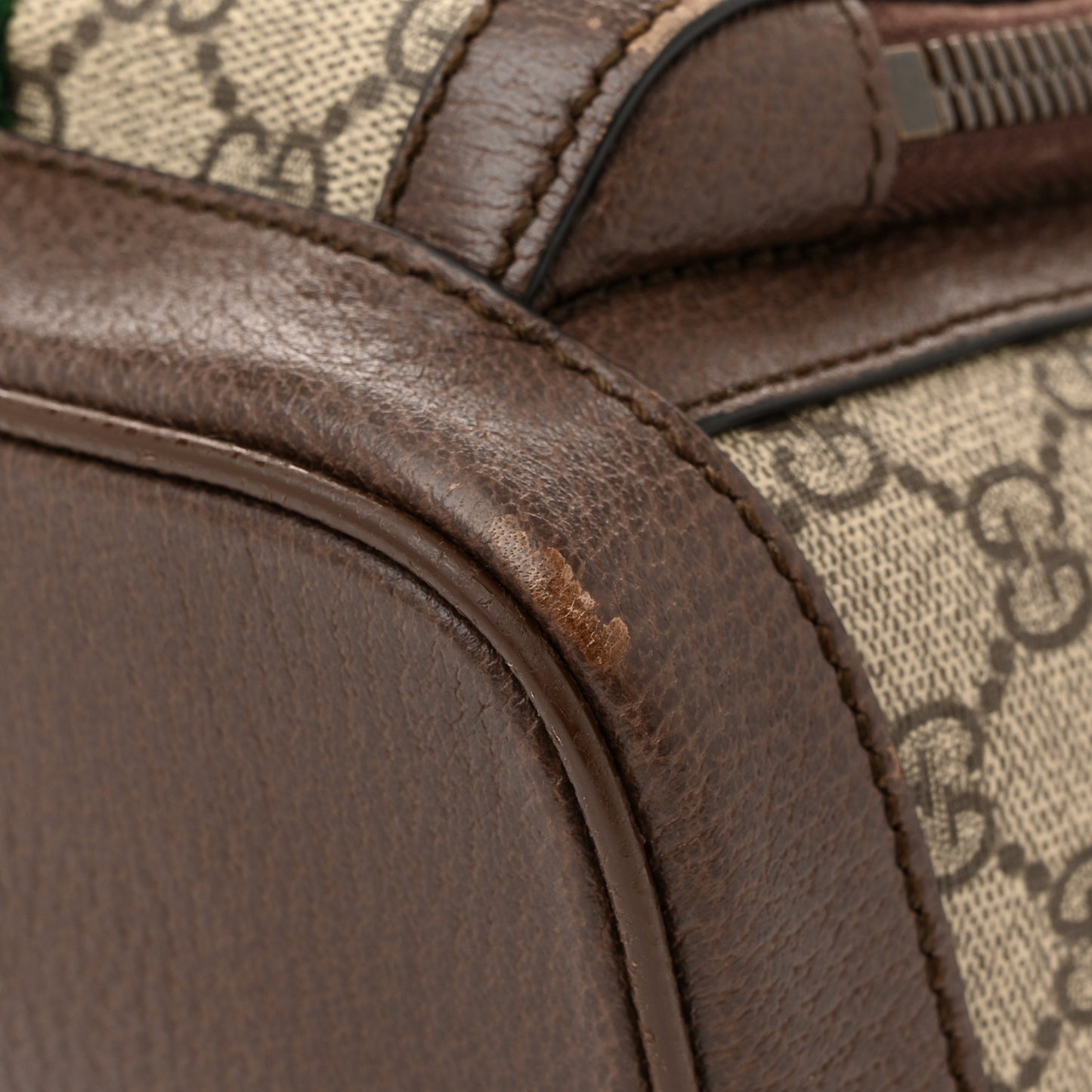 GG Supreme Monogram Calfskin Web Small Ophidia Day Backpack Beige Ebony New Acero