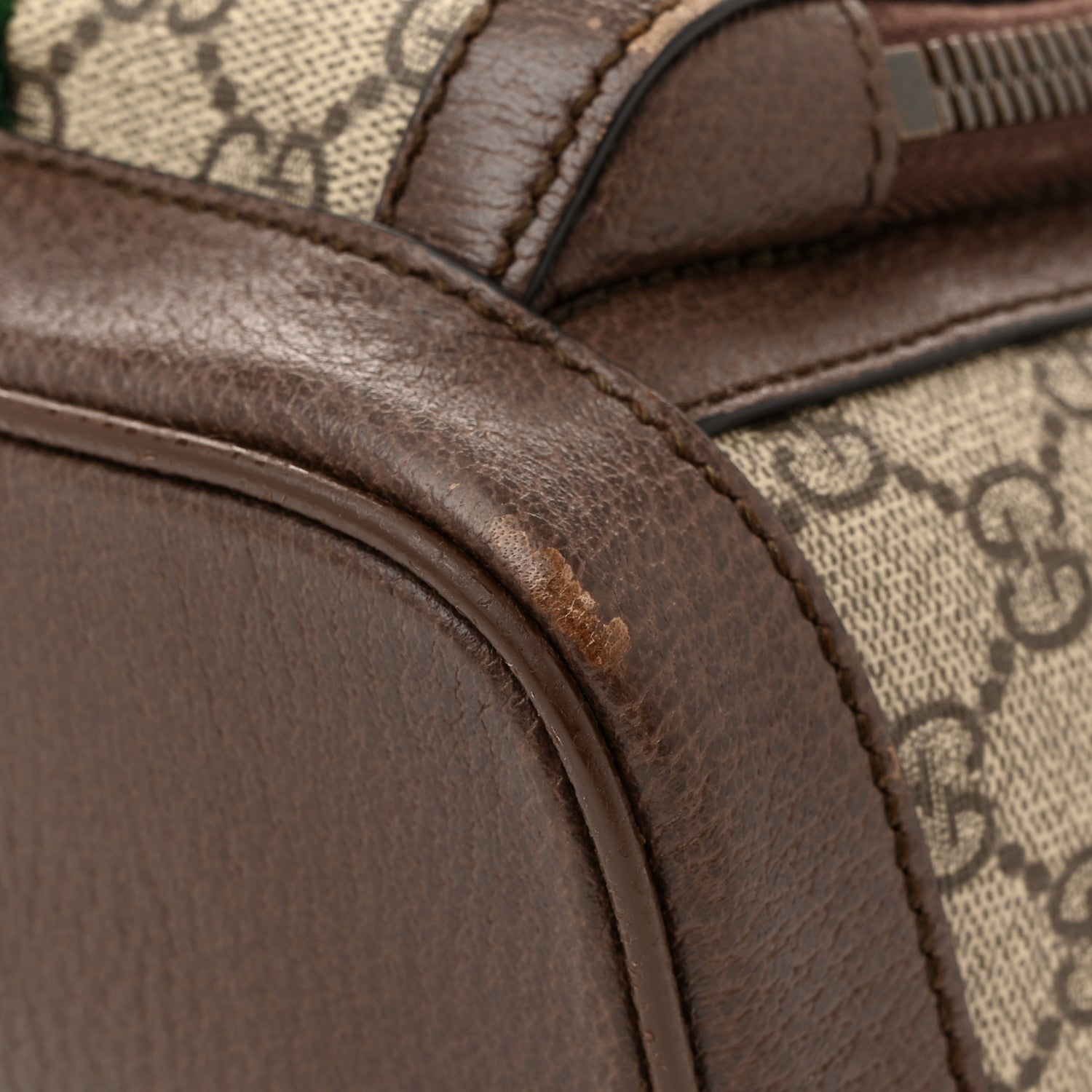 Gucci GG Supreme Monogram Calfskin Web Small Ophidia Day Backpack Beige Ebony New Acero 11 of 15