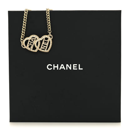 Chanel Crystal Logo Heart Choker Gold 6 of 6