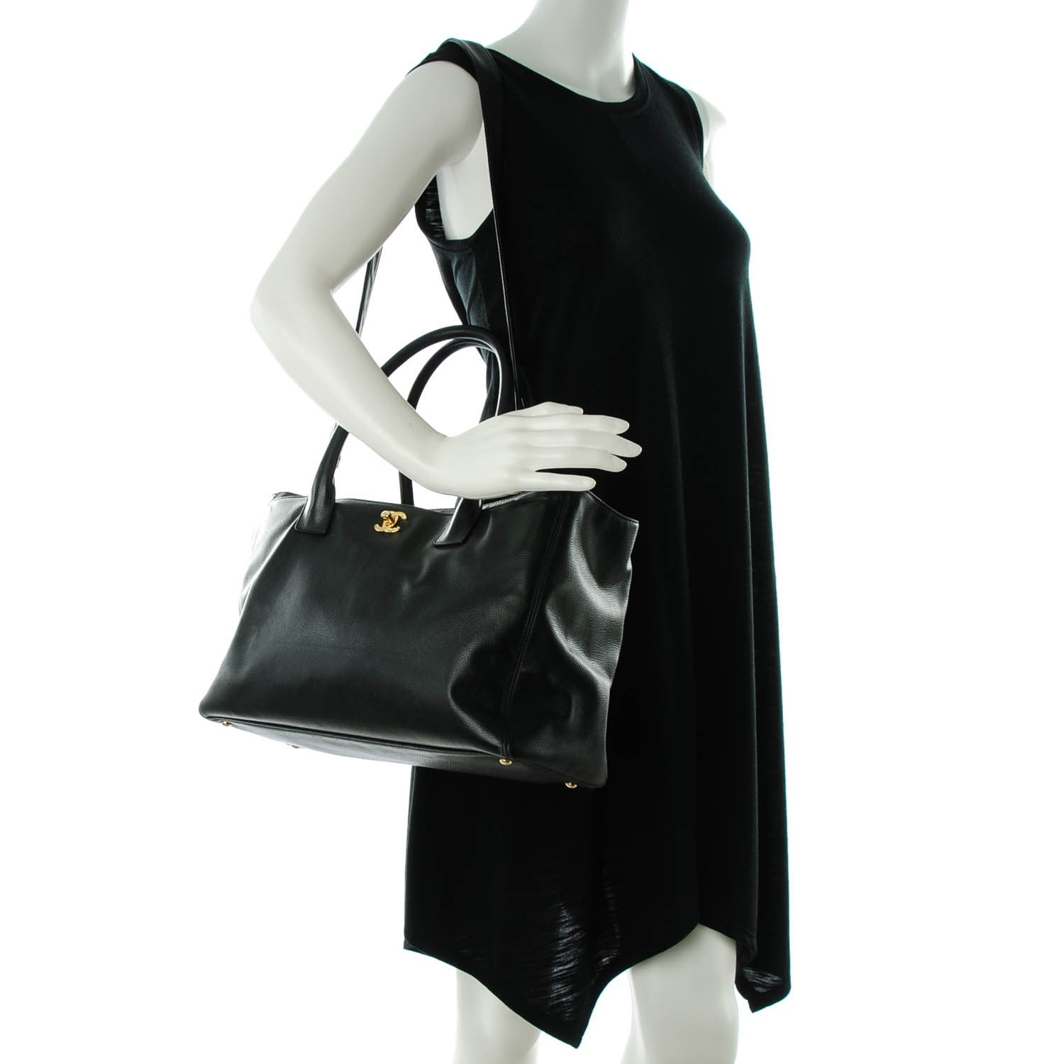 Chanel Calfskin Cerf Executive Shopper Tote Black 2 of 9