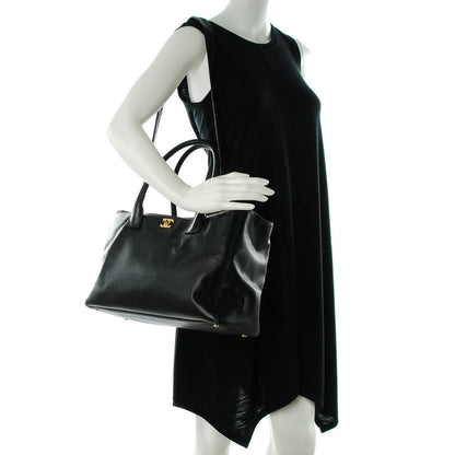 Chanel Calfskin Cerf Executive Shopper Tote Black 2 of 9