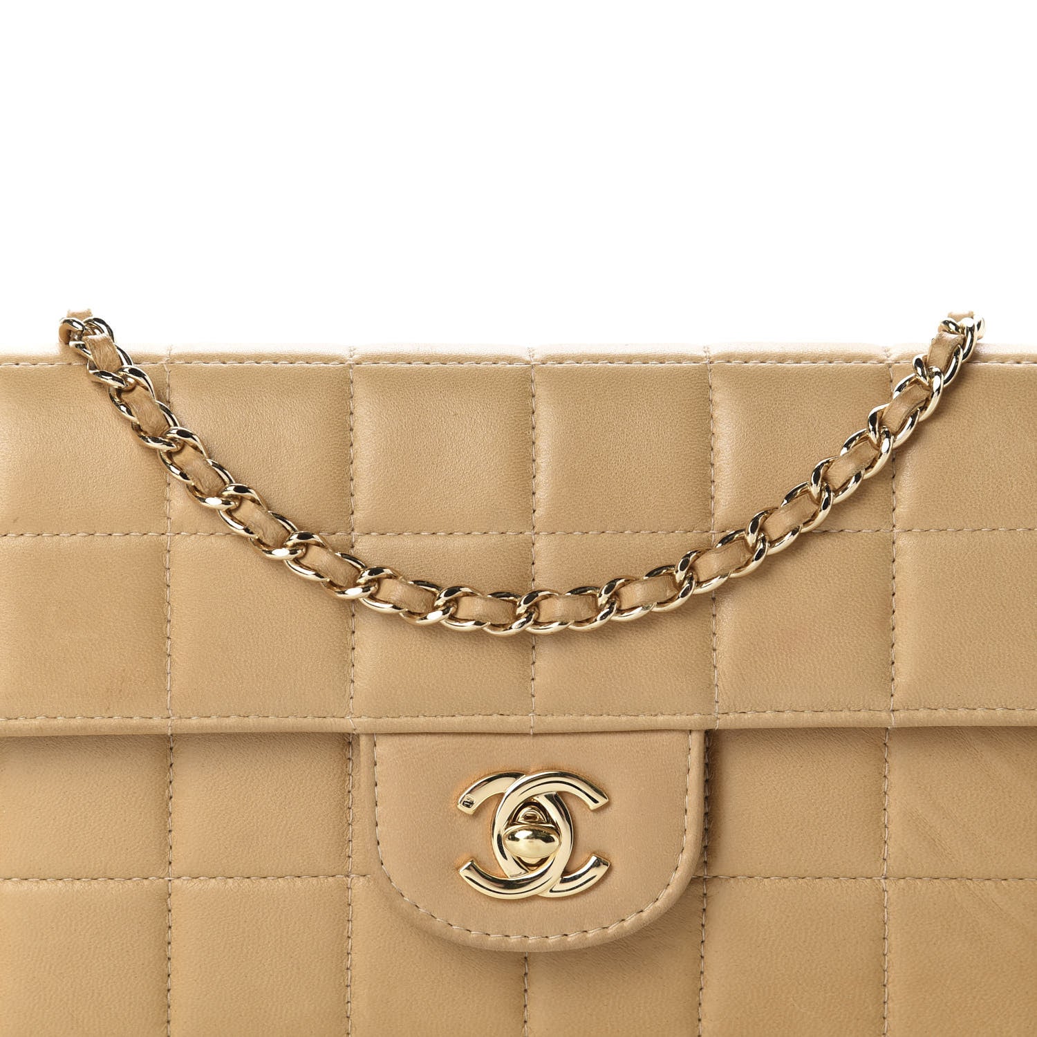 Chanel Lambskin East West Chocolate Bar Flap Beige 13 of 13