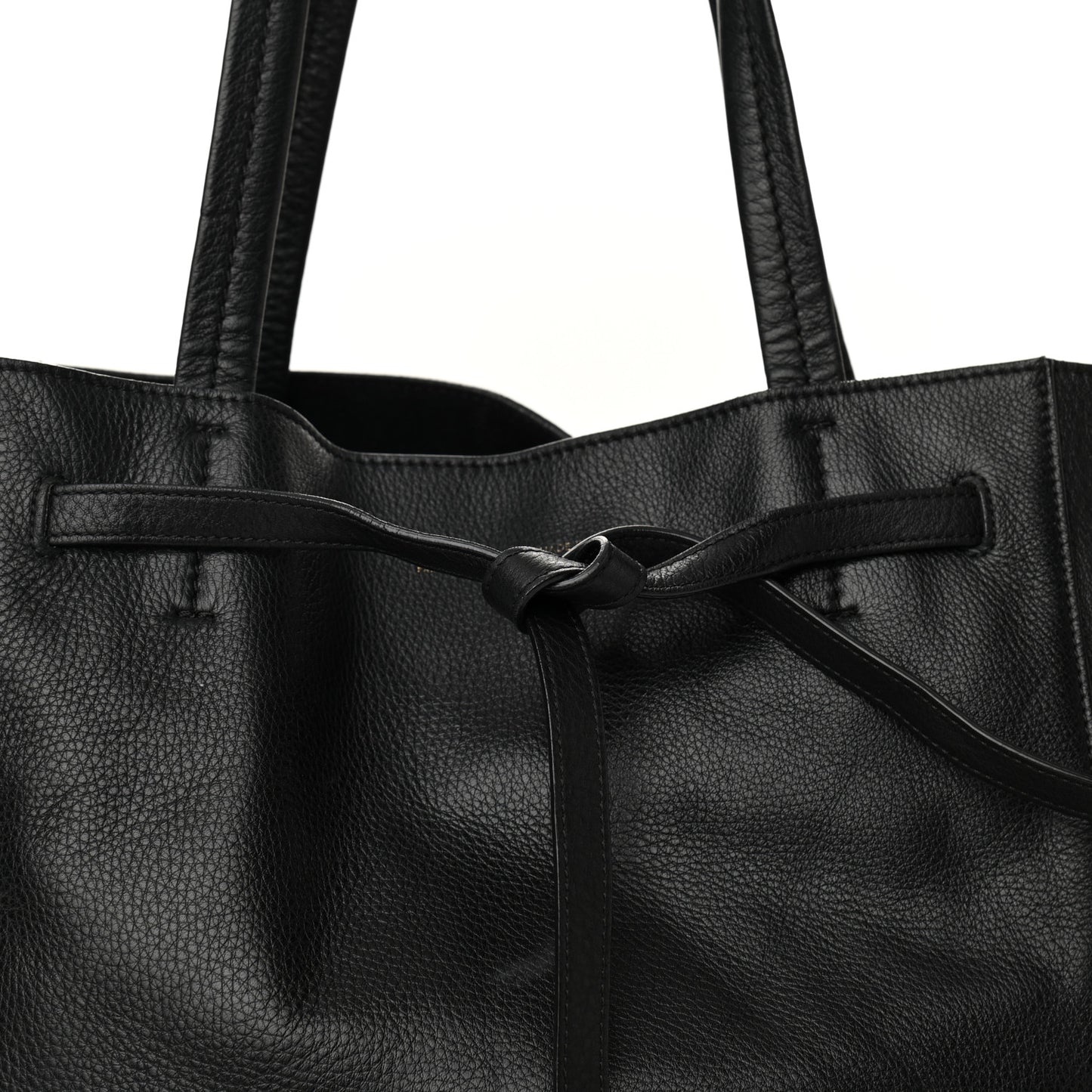 Soft Grained Calfskin Small Belt Cabas Phantom Black