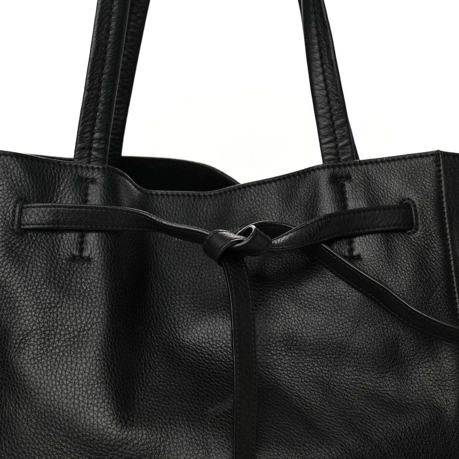 Celine Soft Grained Calfskin Small Belt Cabas Phantom Black 8 of 12