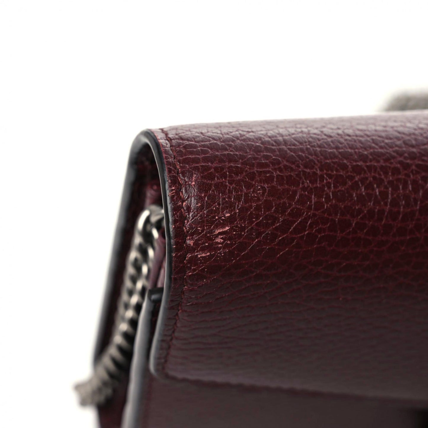 Dollar Calfskin Crystal Mini Dionysus Chain Wallet Vintage Bordeaux