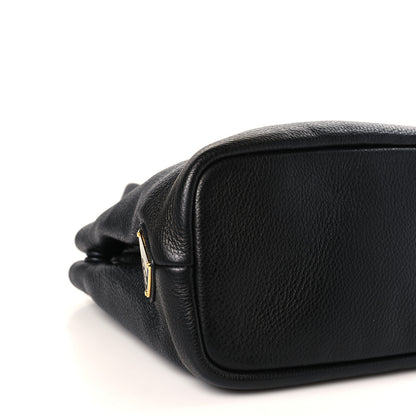 Prada Vitello Daino Soft Perforated Logo Tote Black 8 of 9