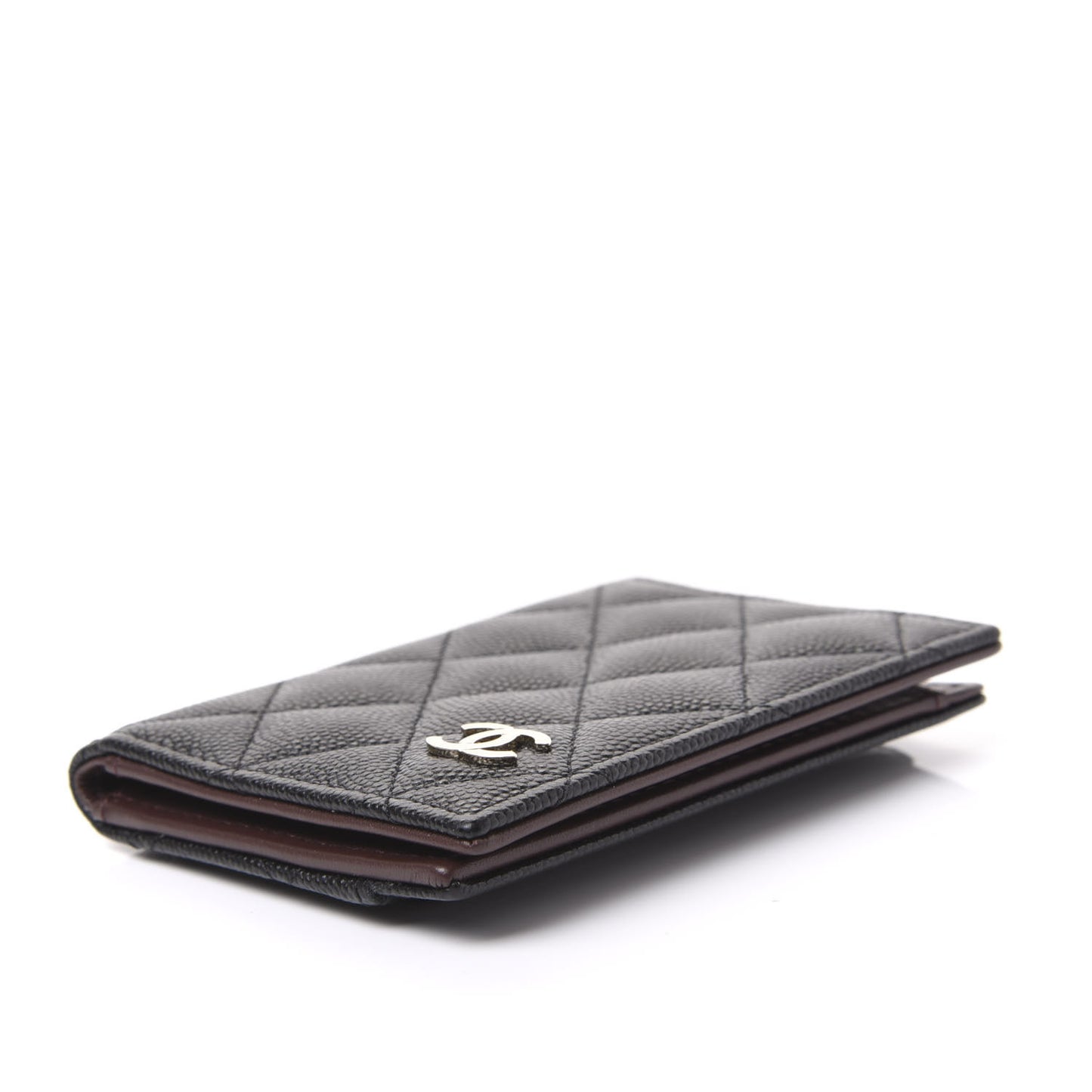 Caviar Quilted Card Holder Wallet Black