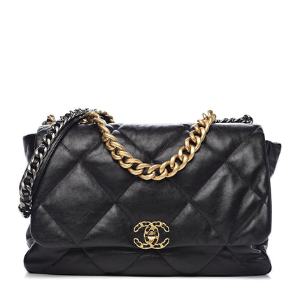 Chanel Lambskin Quilted Maxi 19 Flap Black 1 of 10