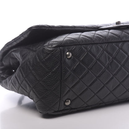 Chanel Calfskin Quilted XXL Travel Flap Bag Black 9 of 10