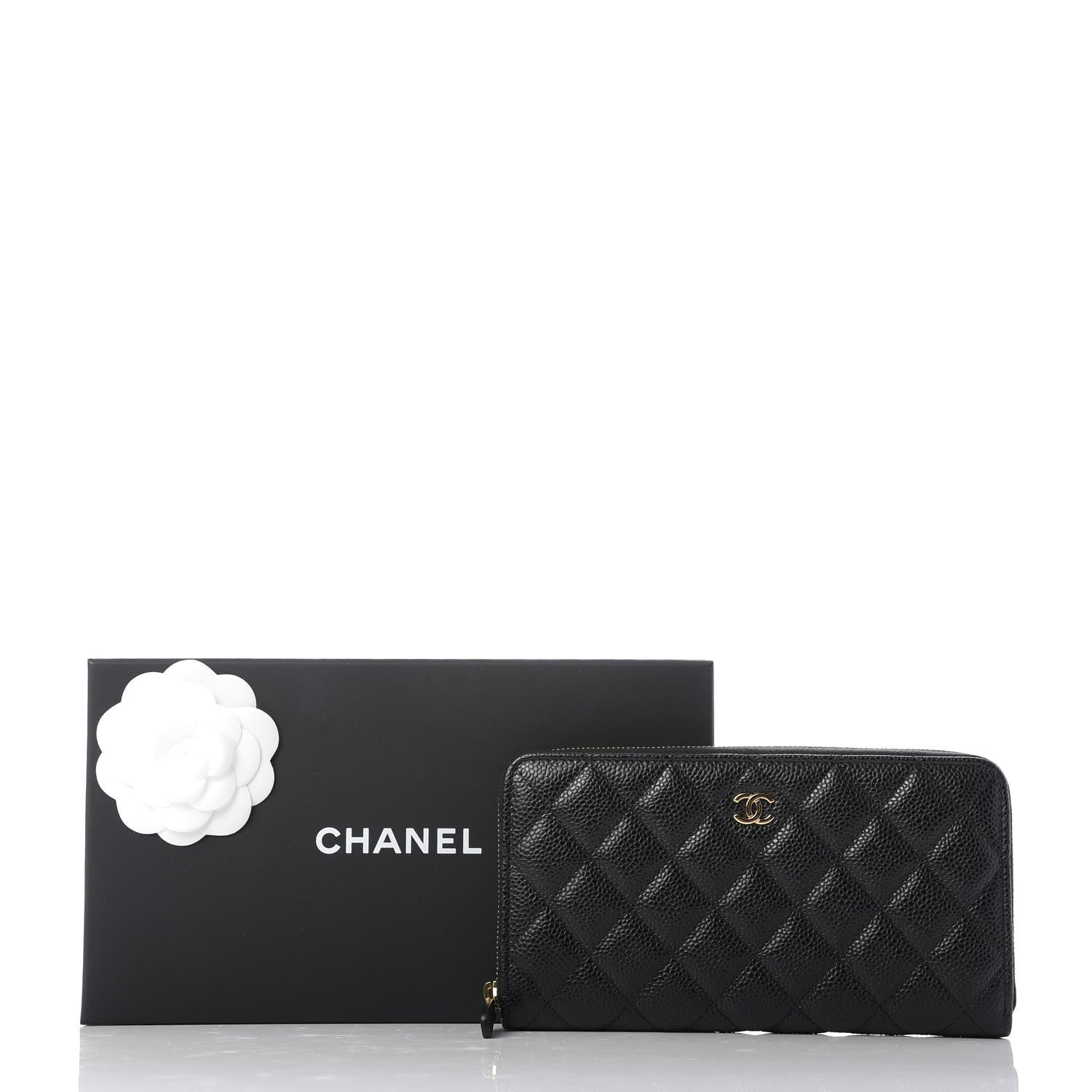 Chanel Caviar Quilted Large Gusset Zip Around Wallet Black 11 of 11