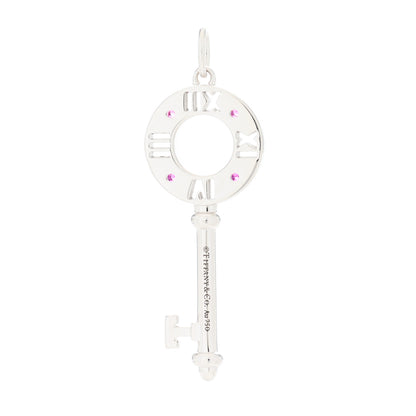 Tiffany 18K White Gold Ruby Atlas Pierced Key Pendant 3 of 3