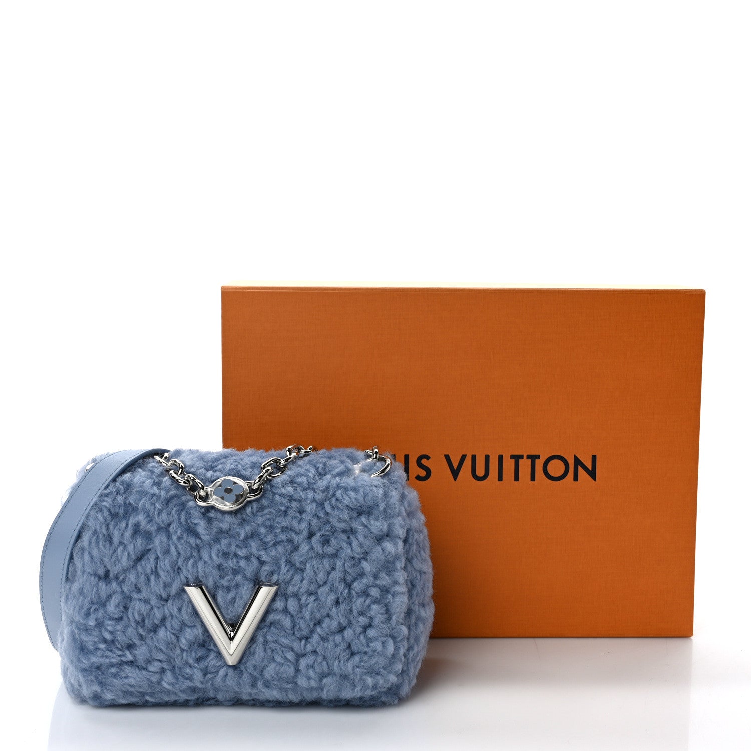 Louis Vuitton Shearling Twist Shoulder Bag MM Blue 11 of 11