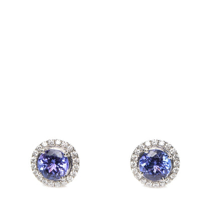 Tiffany Platinum Diamond Tanzanite Soleste Earrings 1 of 5