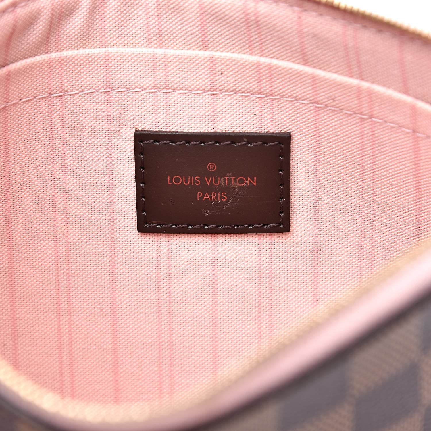 Louis Vuitton Damier Ebene Neverfull MM GM Pochette Rose Ballerine 5 of 11