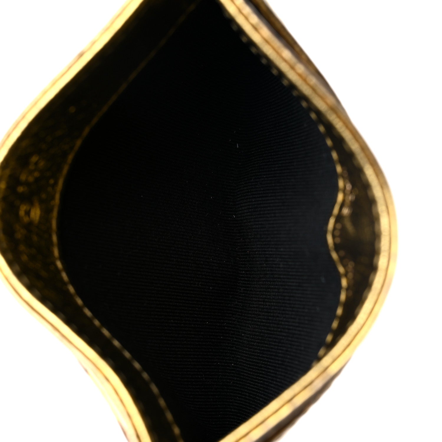 Chanel Metallic Calfskin Crocodile Embossed Cocodile Card Holder Gold 5 of 9