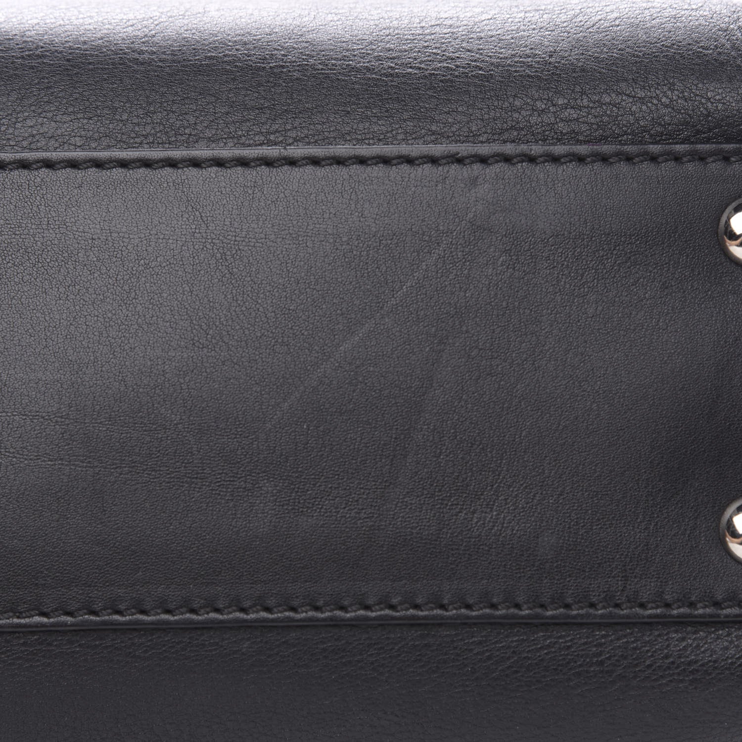 Fendi Vitello Dolce Shiny Nappa Plexglass Granite Medium Peekaboo Iconic Satchel Black 9 of 12