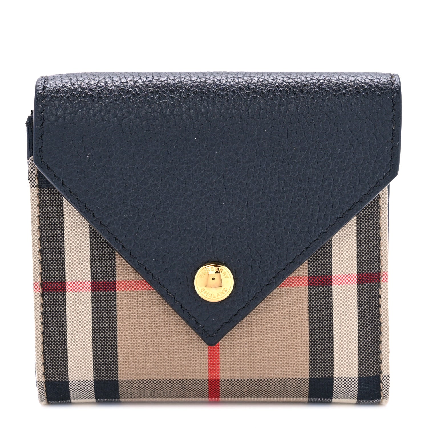 Burberry Haymarket Check Compact Wallet Black 1 of 6