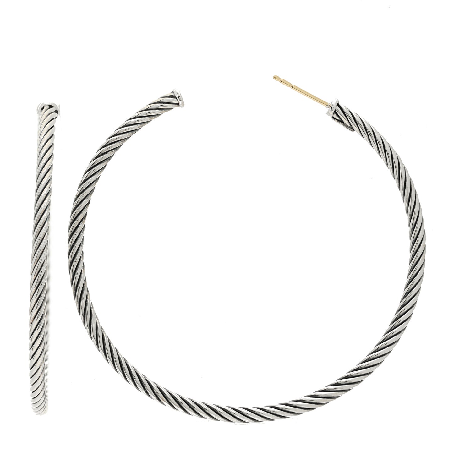 Sterling Silver Extra Large Cable Classics Hoop Earrings