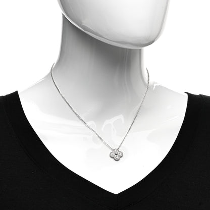 Van Cleef & Arpels 18K White Gold Diamond Vintage Alhambra Pendant Necklace 2 of 6