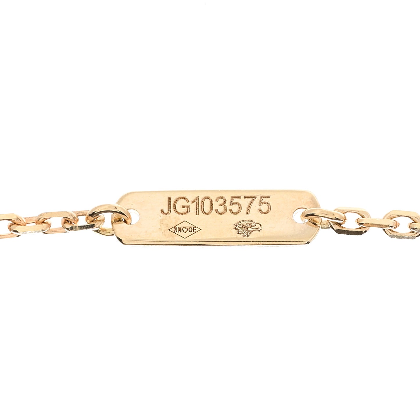 18K Yellow Gold Guilloche Vintage Alhambra Pendant Necklace