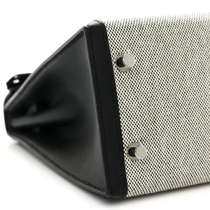 Hermes Toile H Swift Kelly Sellier 25 Ecru Black 8 of 10