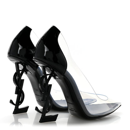 Saint Laurent Patent Calfskin PVC Opyum 110 Pump 36.5 Black Transparent 5 of 9