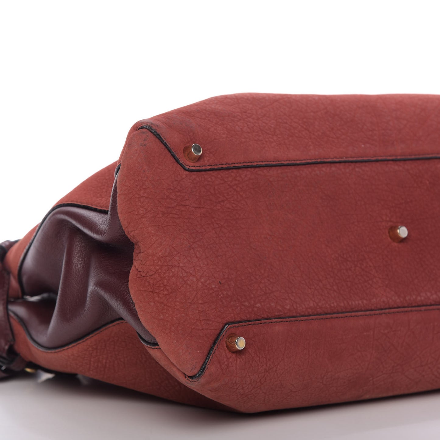 Grainy Nubuck Medium Banner Tote Deep Claret
