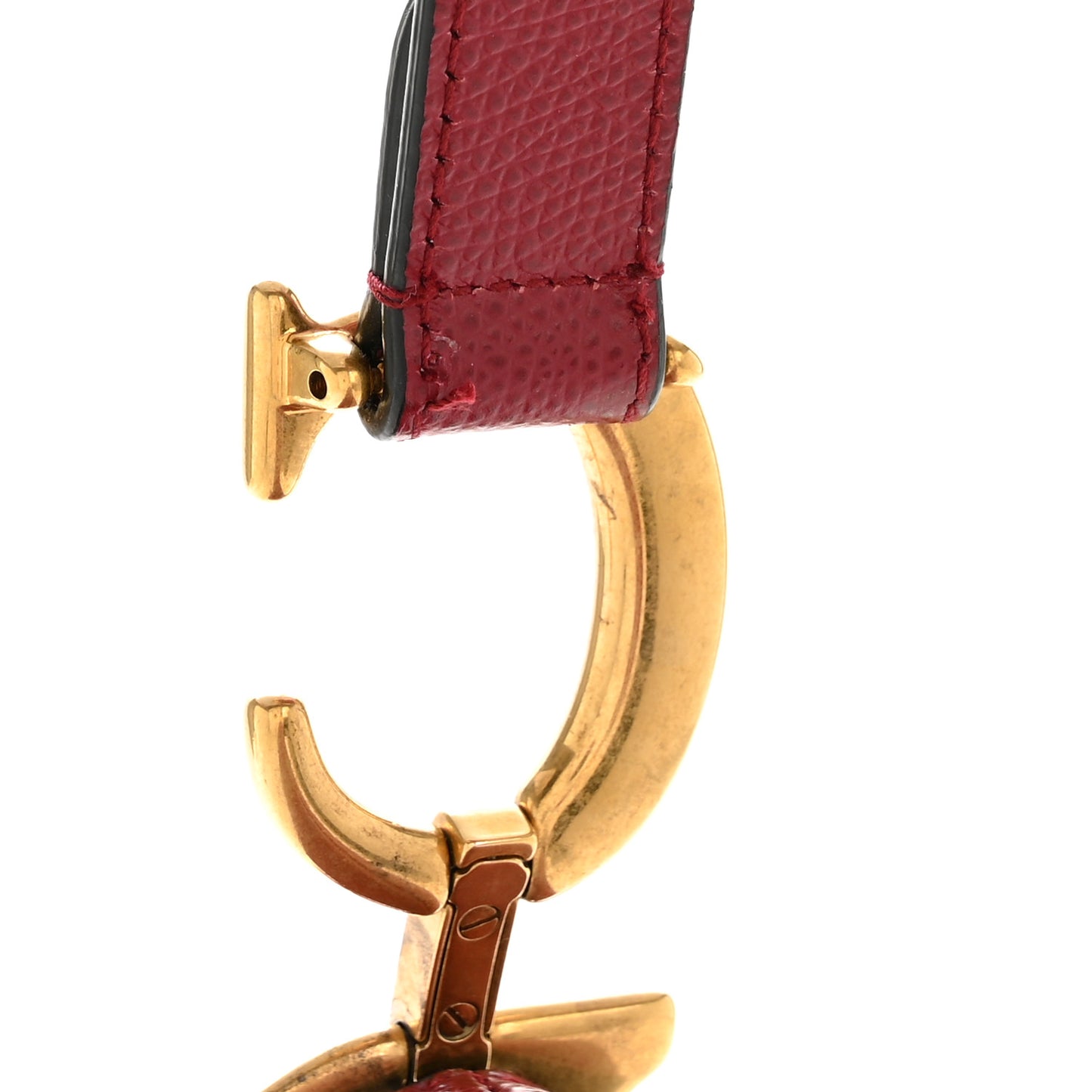 Grained Calfskin Saddle Bag Red