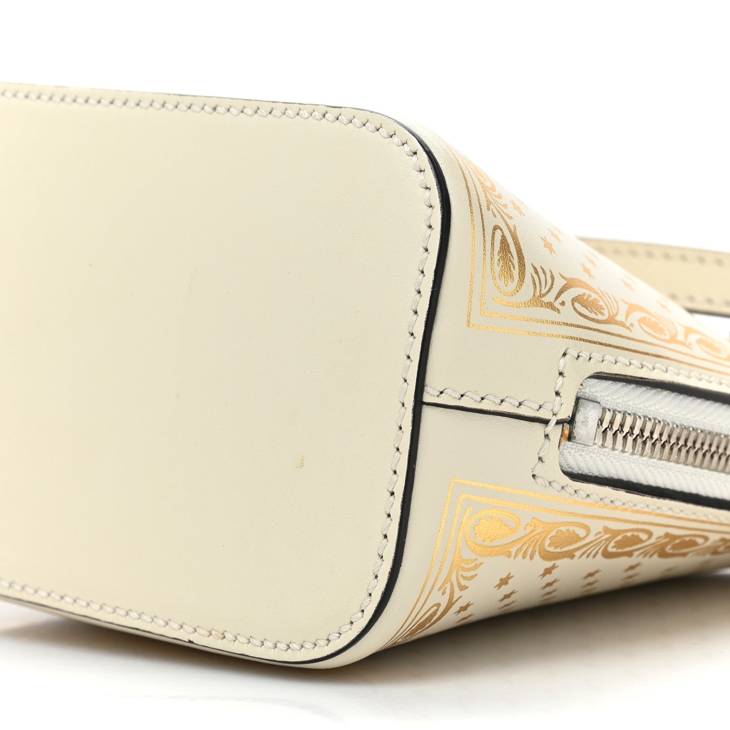 X SEGA Calfskin GUCCY Stars Mini Dome Shoulder Bag Mystic White Gold