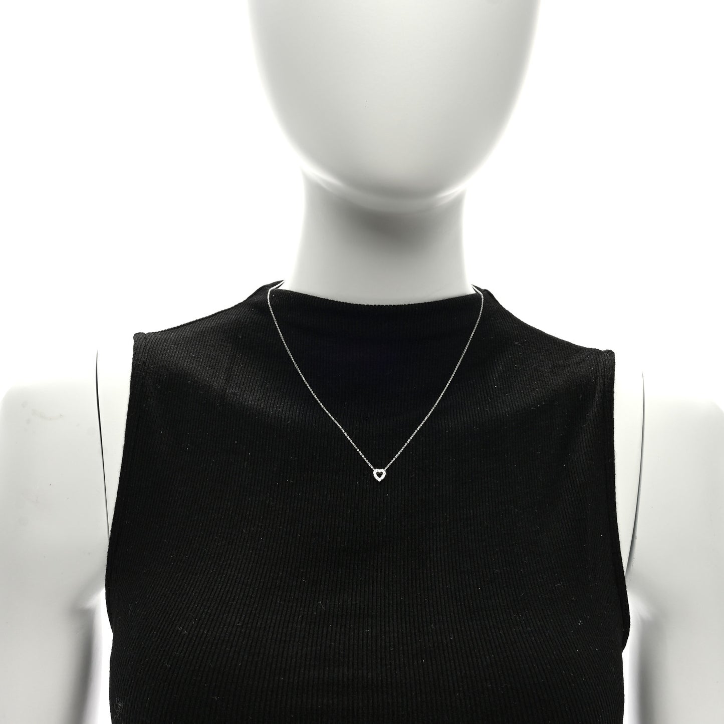 18K White Gold Diamond Tiny Treasures Heart Pendant Necklace