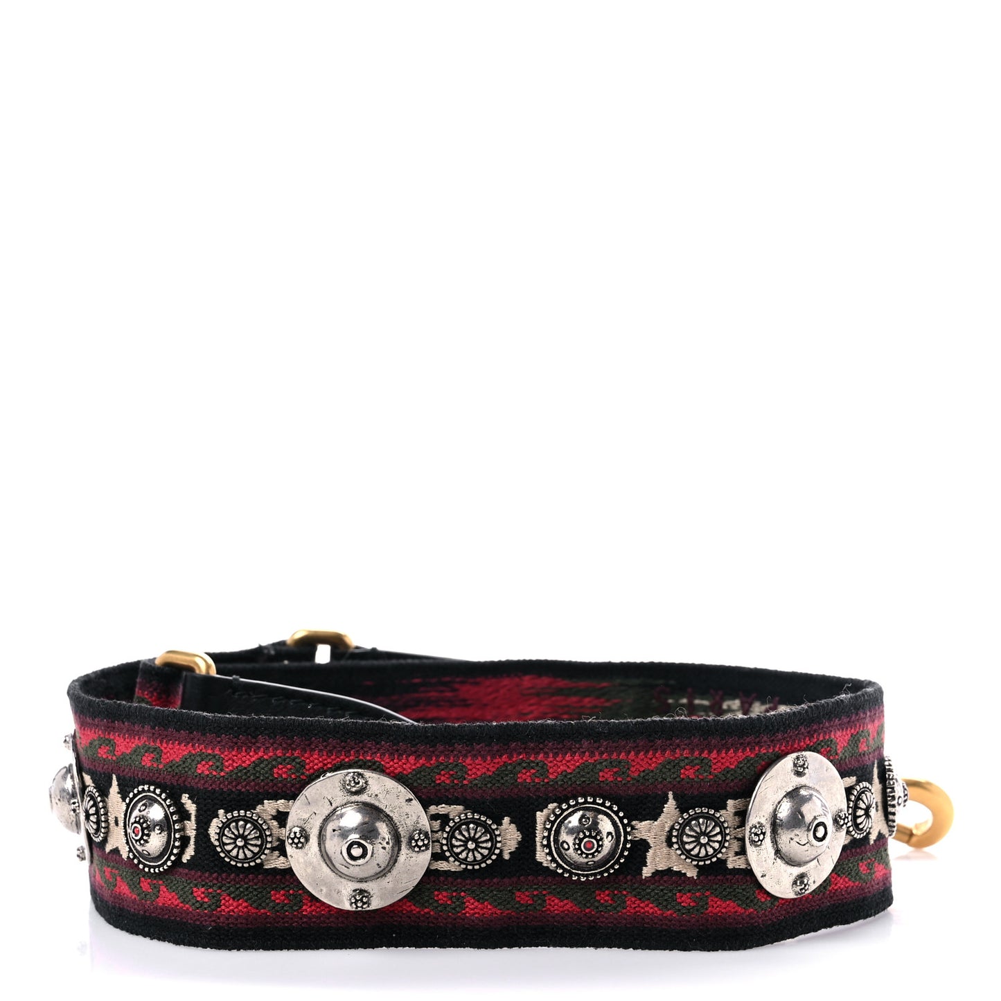 Canvas Embroidered Studded Bohemian Shoulder Strap Red