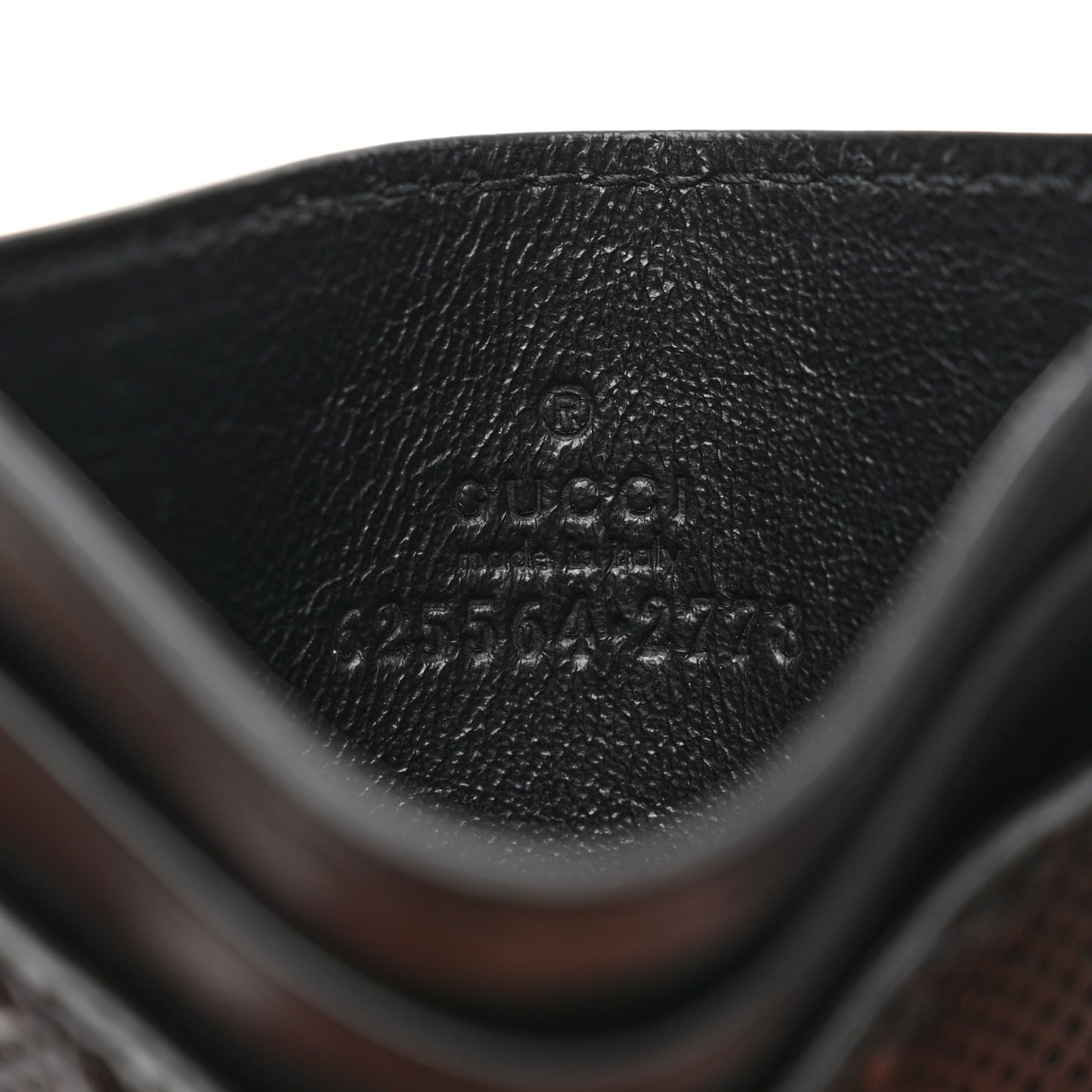 Calfskin GG Tennis Embossed Card Holder Black