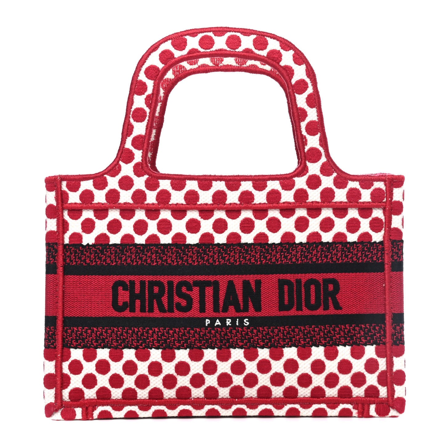 Canvas DiorAmour Dots Mini Book Tote Red