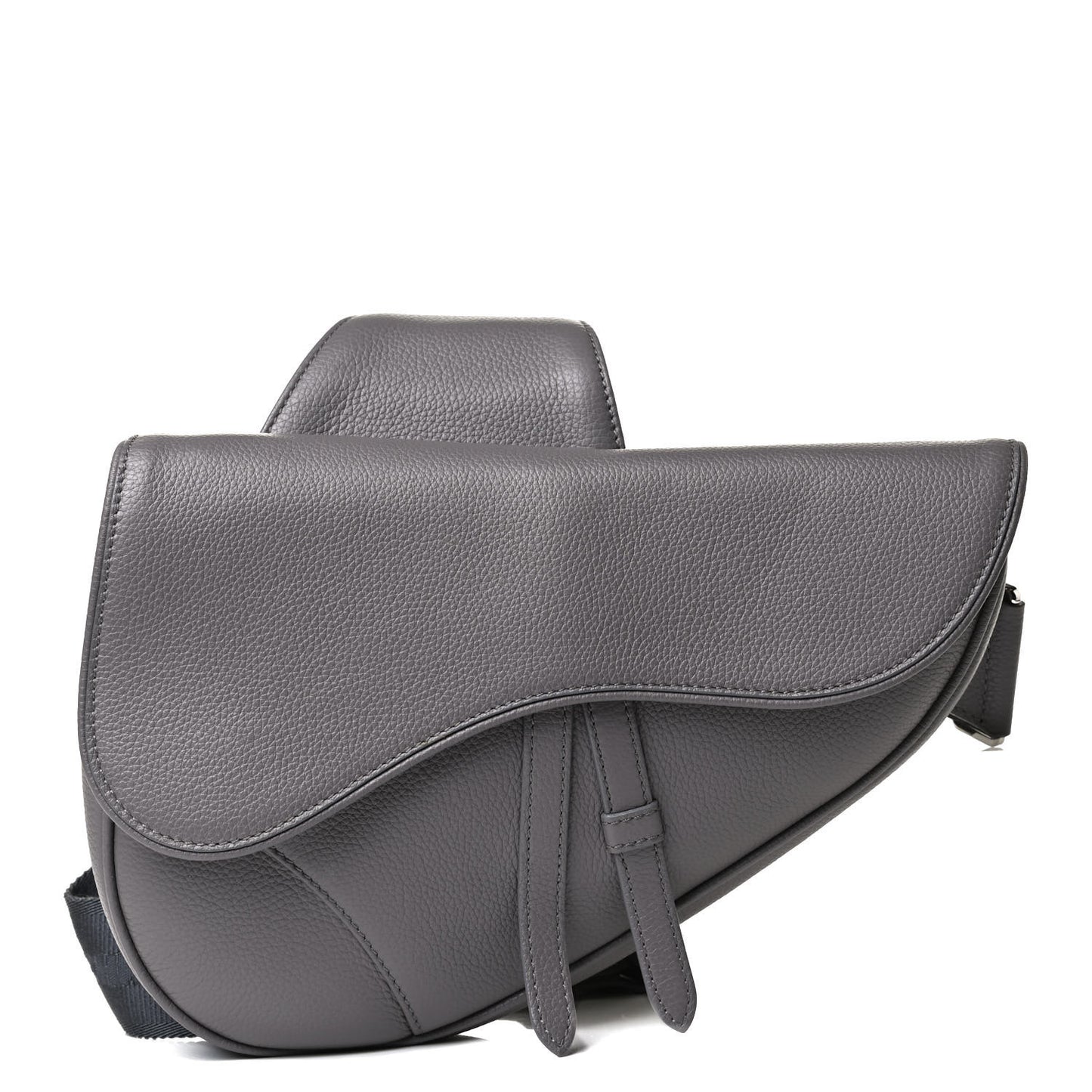 Calfskin Mens Saddle Bag Grey