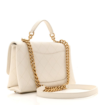 Chanel Grained Calfskin Small Stitched Flap White 3 of 11