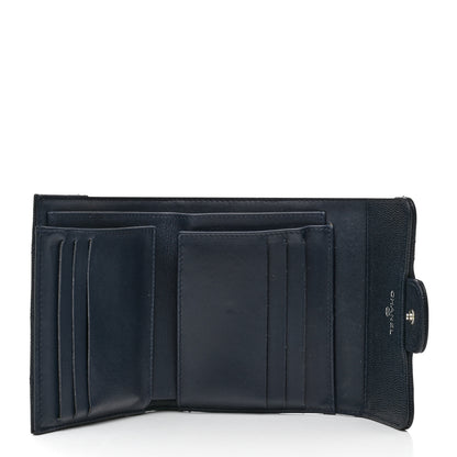 Chanel Caviar Quilted Compact Flap Wallet Navy 4 of 9