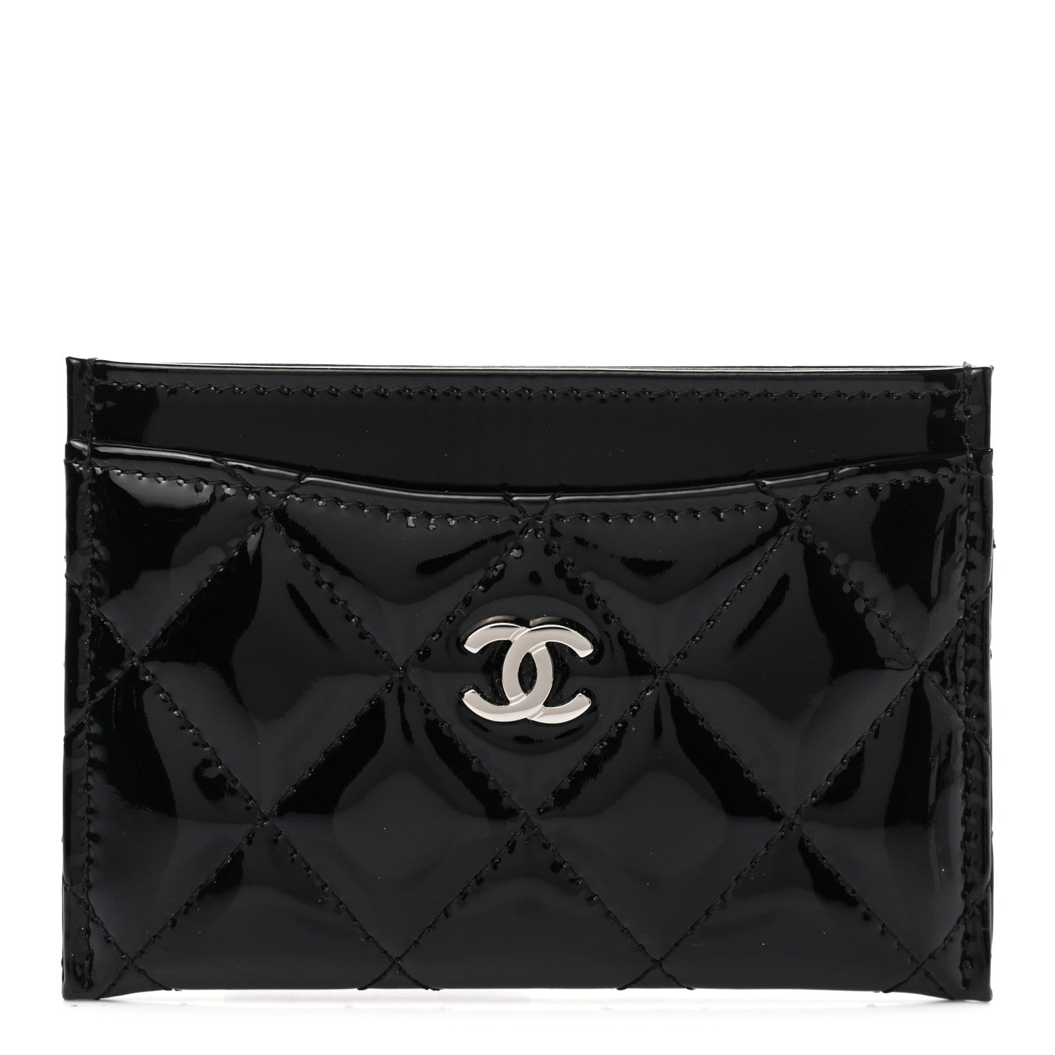 Chanel Patent Calfskin Quilted Card Holder Black 1 of 9