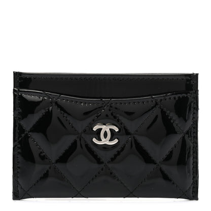 Chanel Patent Calfskin Quilted Card Holder Black 1 of 9