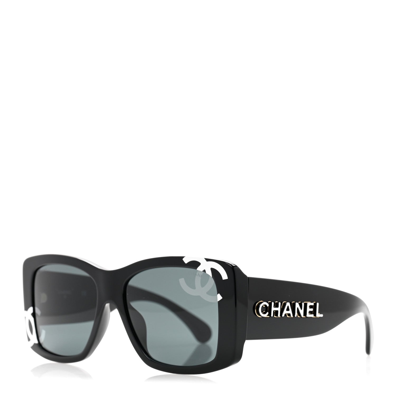 Chanel Acetate CC Logo Square Sunglasses 71472A Black 1738683