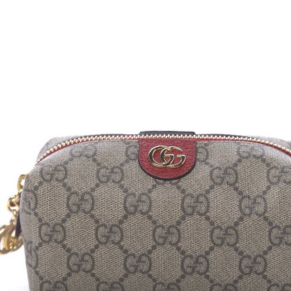Gucci Soft GG Supreme Monogram Calfskin Small Ophidia Cosmetic Case Beige Ebony Hibiscus Red 9 of 11