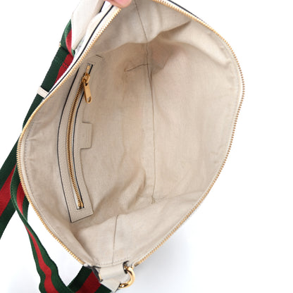 Gucci GG Supreme Monogram Flora Web Small Ophidia Half Moon Hobo White 6 of 10