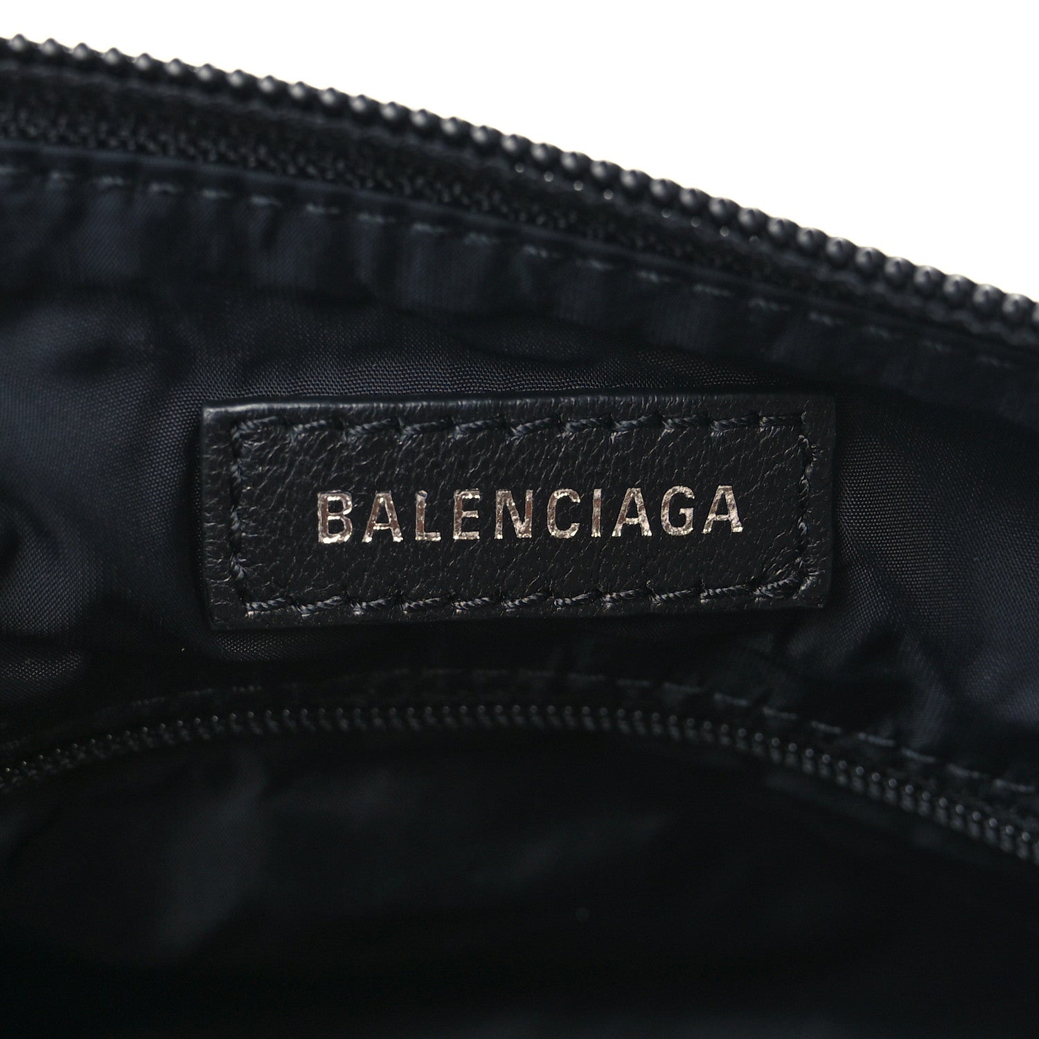 Balenciaga Recycled Sport Nylon Logo Embroidered Wheel Sling Bag Black White 6 of 8