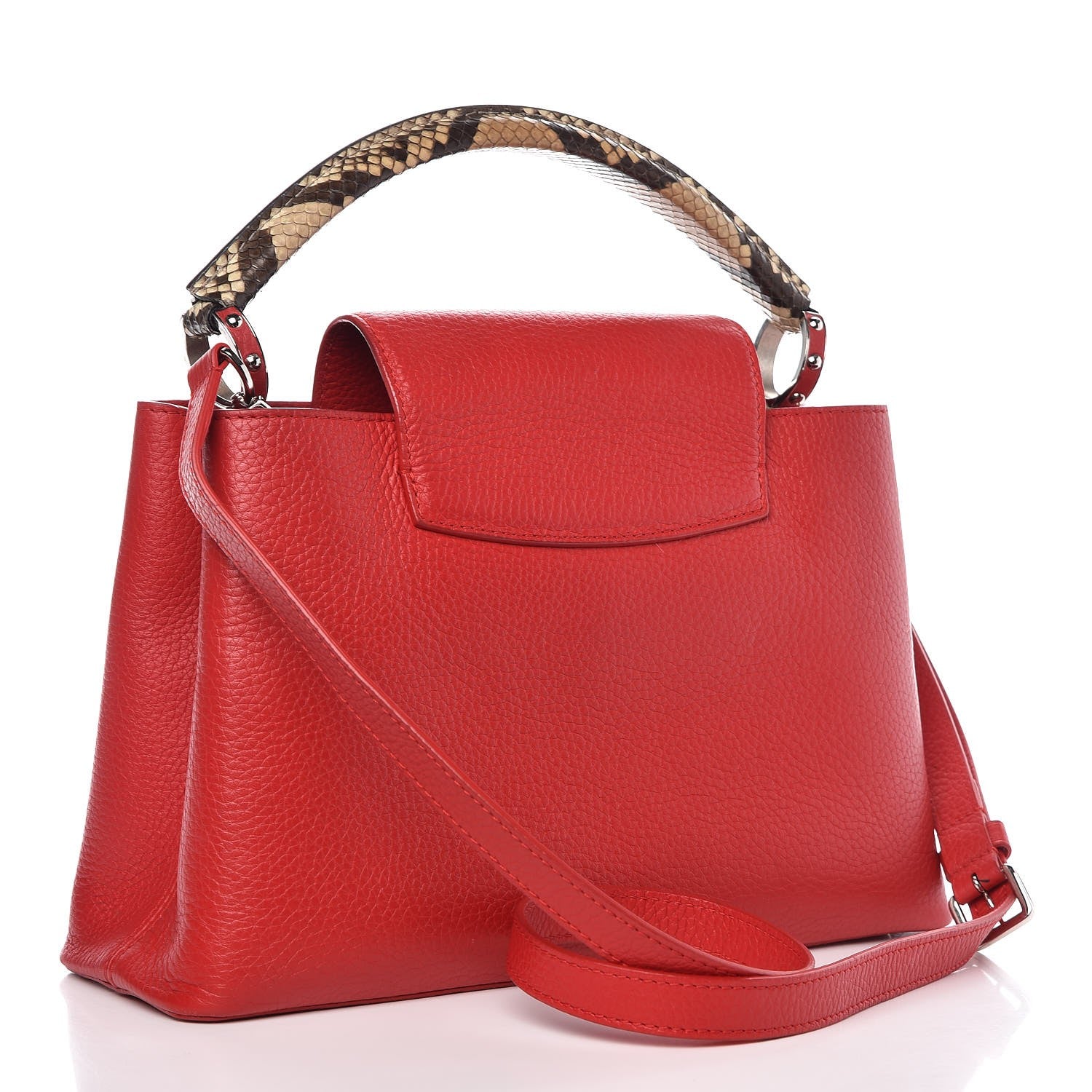 Louis Vuitton Taurillon Python Capucines PM Rubis 4 of 12
