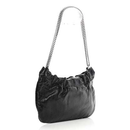 Saint Laurent Calfskin Pac Ruched Hobo Black 3 of 10